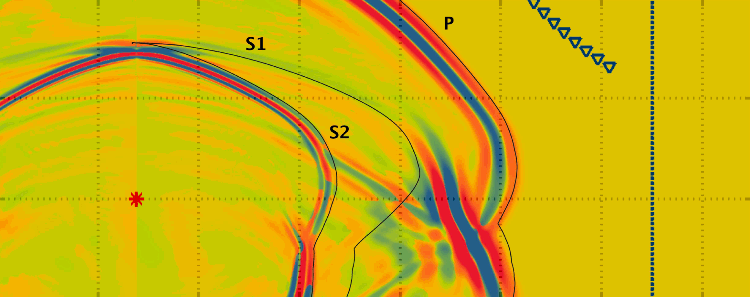 Finite-difference wavefield with ray-traced P and S wavefronts